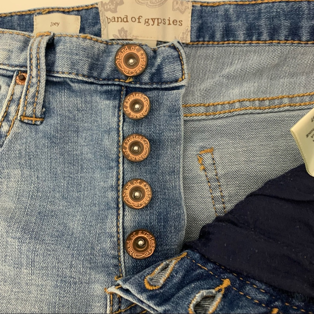 Band of Gypsies Zoey Frayed Hem Button Fly Distressed Shorts Size 25 - Picture 4 of 12